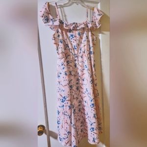 Beautiful Pink, blue chiffon semi formal summer wedding guest dress